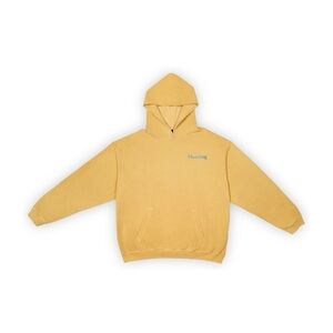 NWOT The Pleasing Sunset Hoodie Orange and Blue Sweatshirt Size Large